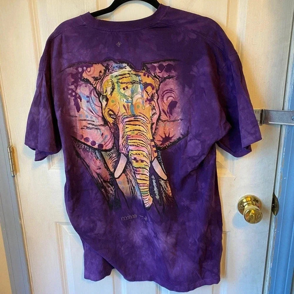 Cotton Tied Dyed Elephant’s Head Shirt Summer Vacation Unisex Adult Size XL - Picture 4 of 5
